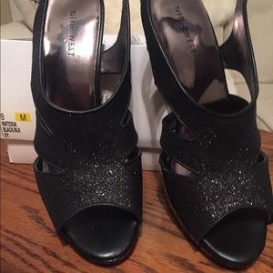 Black glittery sandals